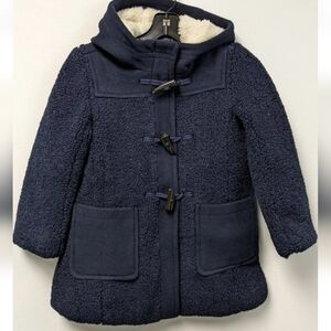 Crewcuts Girls Everyday Faux Fur Coat, Navy, Little Kids 8